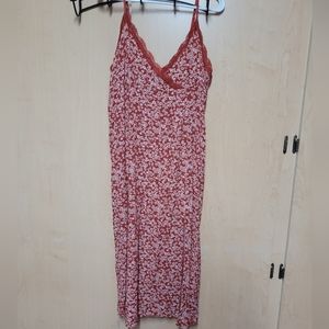 Orange floral slip dress
